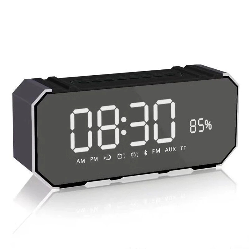

Alarm Colck 10W Bluetooth Wireless Speaker FM Radio LCD Mirror Display Desktop Colck SP99