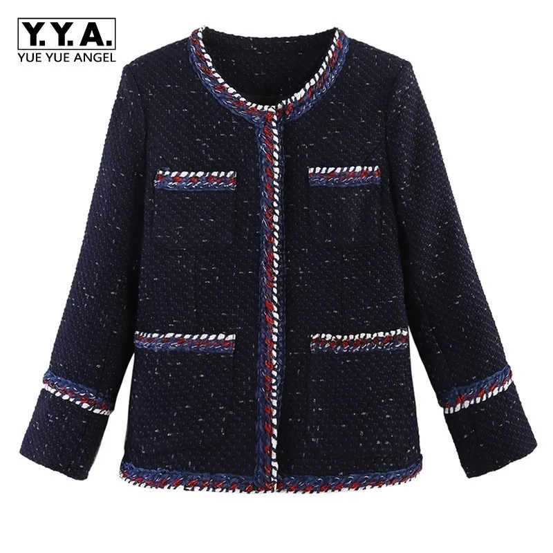 

2020 New Elegant Women Slim Fit Tweed Jacket Fashion Twill OL Work Casaco Feminino Short Style Outwear Coat Female Party Jackets