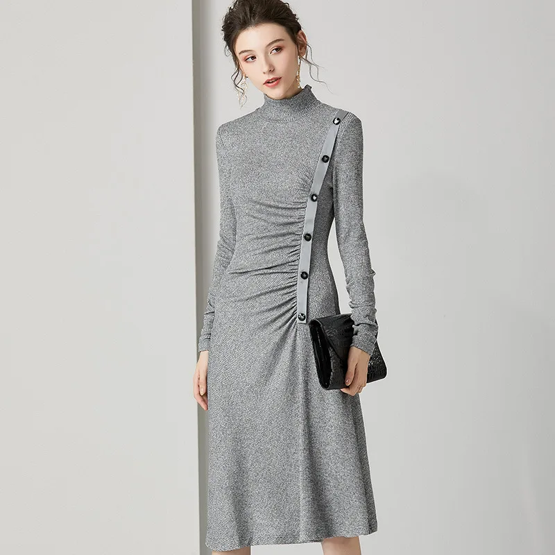 turtleneck wool dress