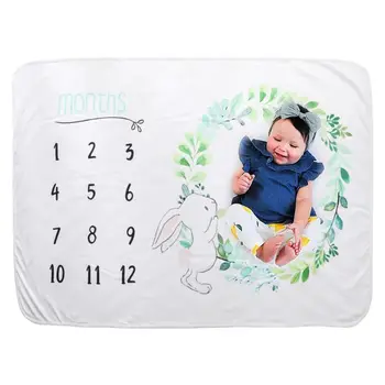 

2019 Monthly Baby Milestone Record Growth Blanket Newborn Photography Photo Background Cloth