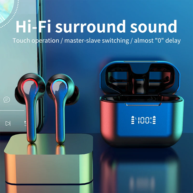 Наушники вкладыши TWS наушники Bluetooth V5.0 3D стерео Hi Fi True Беспроводной спортивные гарнитуры Водонепроницаемый