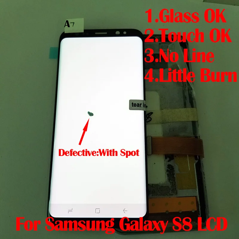 Супер Amoled Noframe ЖК-дисплей для samsung Galaxy S8 G950f S8 Plus G955f с точечным ЖК-дисплеем с сенсорным экраном дигитайзер