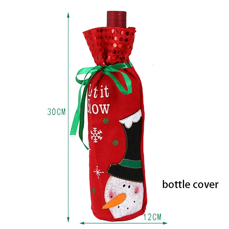 Счастливого Рождества бумажные обертки для кексов новогодний торт Декор Navidad рождественские украшения для дома кексы поставки Natal - Цвет: 1pcs bottle cover