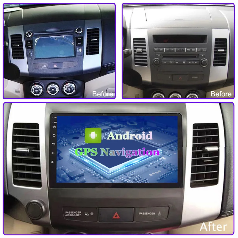 Android 9 4G + 64G ips экран дюймов Автомобильный gps Радио навигатор для Mitsubishi Outlander 2006 2007