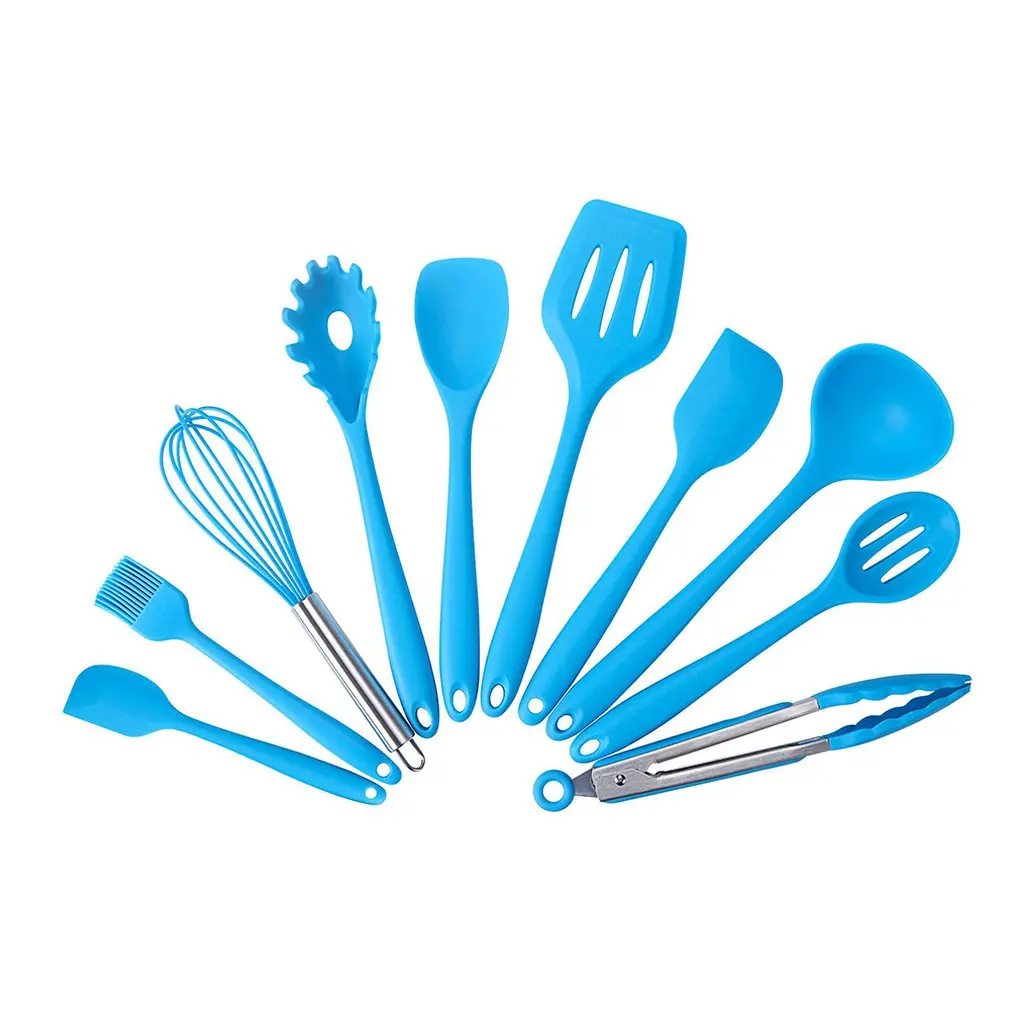 

Color Boxed Silicone Kitchen Utensils Set Of 10 Non-stick Pans Kitchen Tools Baking Utensils