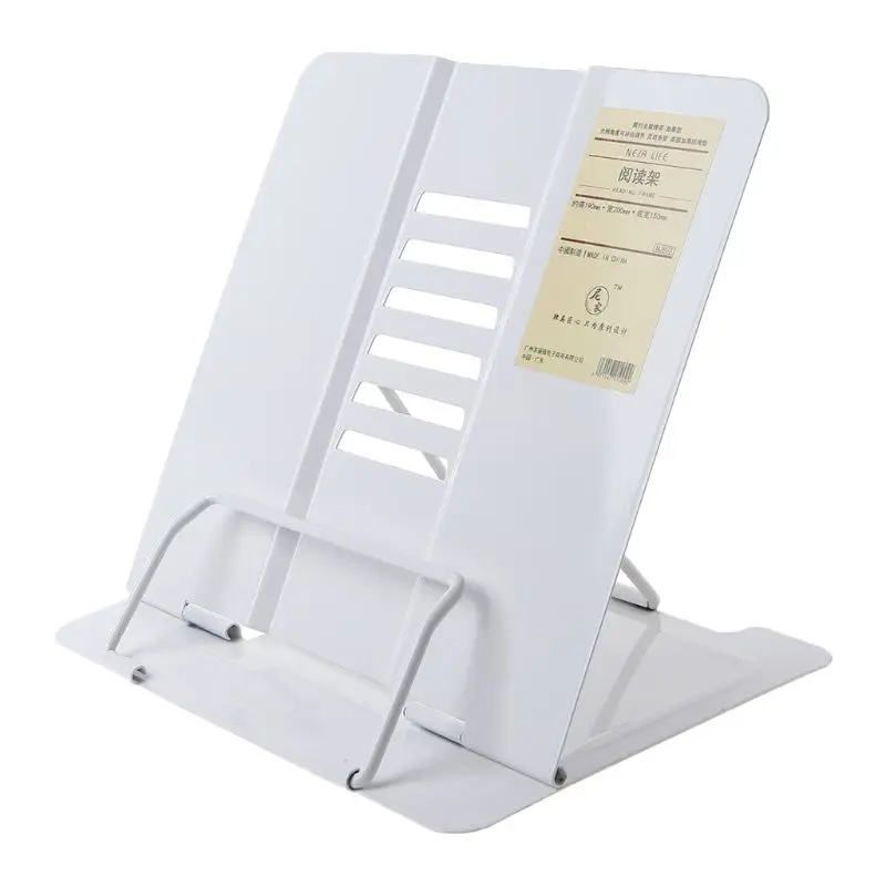 

Portable Metal Adjustable Reading Book Holder Support Document Shelf Bookstand