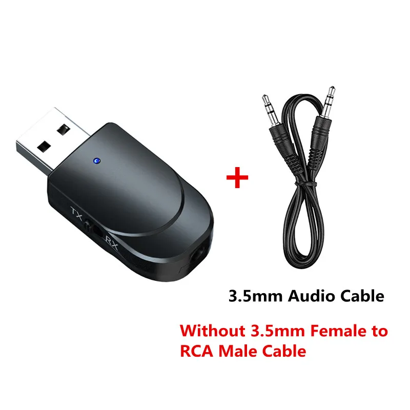 Type1 NO RCA Cable USB Bluetooth 5,0 передатчик приемник 3 в 1 адаптер EDR ключ 3,5 мм AUX RCA для ТВ ПК наушники для дома стерео автомобиля HIFI аудио - Цвет: Type1 NO RCA Cable