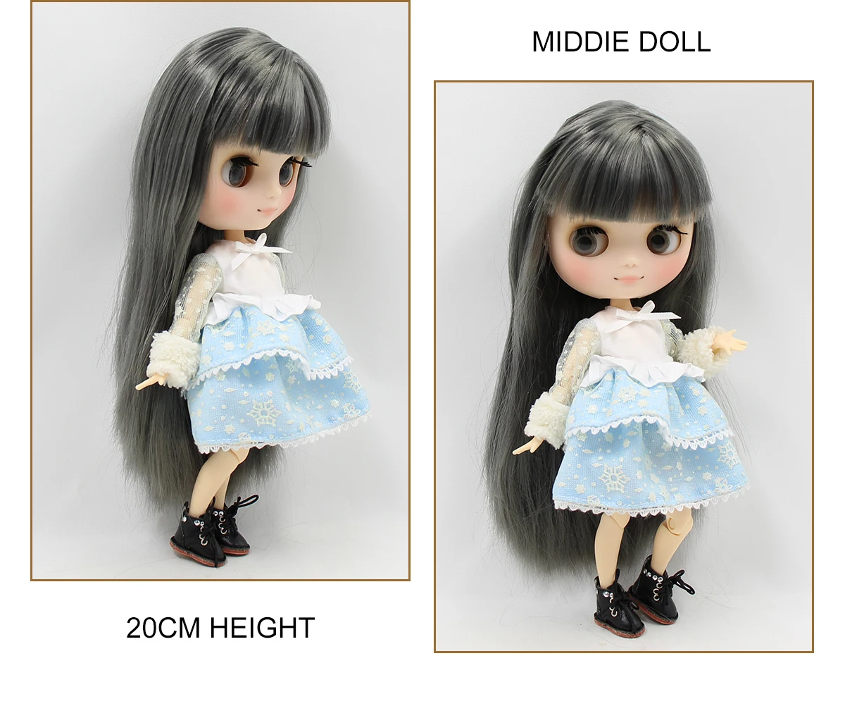 Middie Blythe Doll Black Hair Jointed Body 1