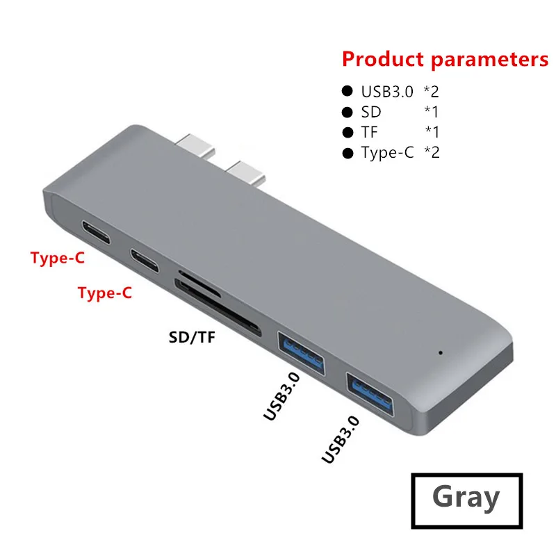 Type C-HDMI USB 3,0 type-C PD зарядный адаптер конвертер USB-C док-станция концентратор для MacBook xiaomi samsung Galaxy S8 9plus - Цвет: Grey