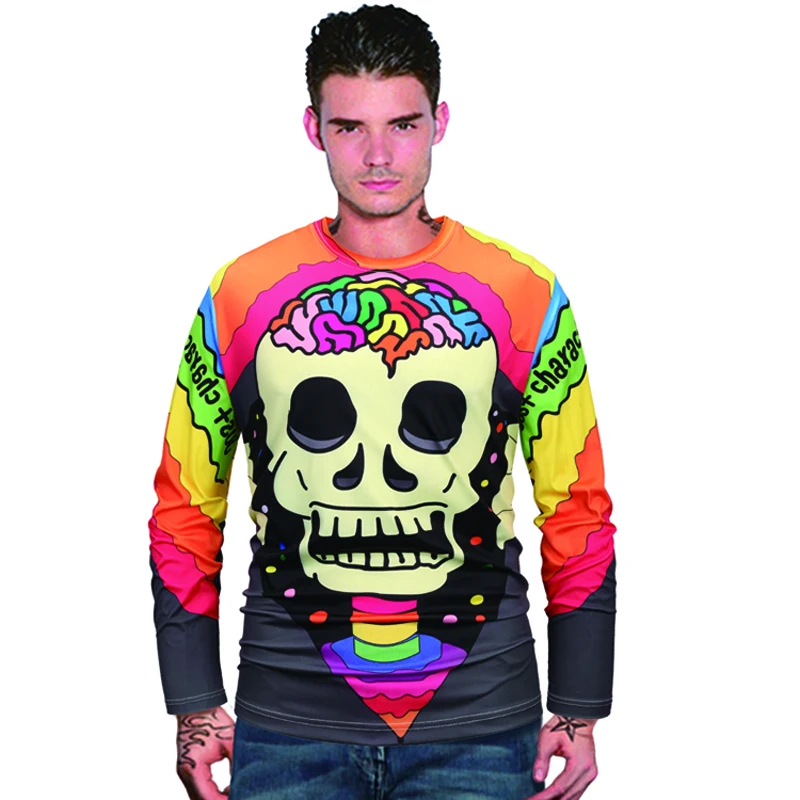 

Halloween 3D Skull Printed T Shirts Men's Clothing 2019 O-neck Long Sleeve Tops Funny Digital Graphic Tshirt Homme T-shirts