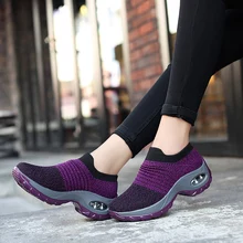 

Platform Shoes Women Sneakers Fashion Air Cushion Woman Plus Size Casual Shoes Ladies Loafers Slip-on Fitness Student Trainers