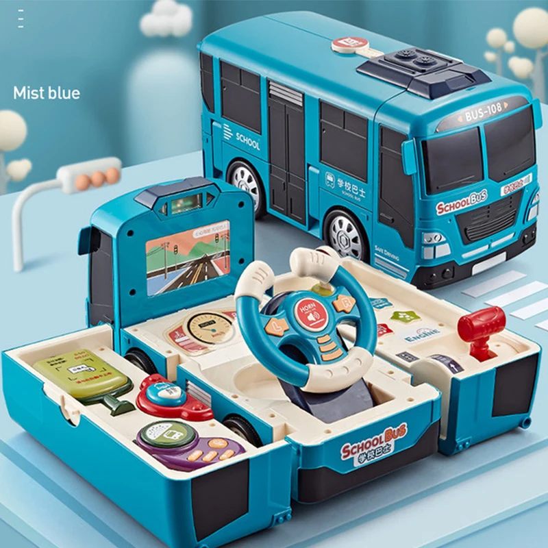 מכונית חינוך לילדים, אוטובוס מולטיפונקציונלי, צעצוע דיפורמציה, אינטראקציה, סימולציה, נהיגה, צעצוע חשמלי לתינוקות, מוזיקת אור, מתנות