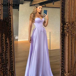 SoDigne Soft Satin Purple Formal Long Dress Sweetheart Boning Beach Elegant Special Occasion Dress Formal Prom Gowns