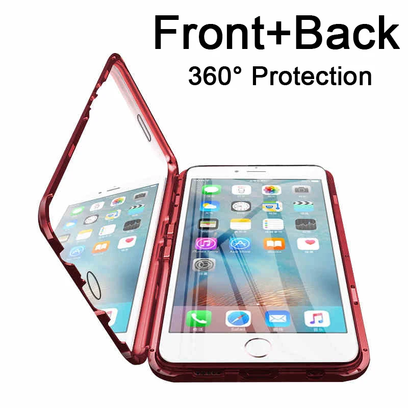 

360 magnet adsorption case on the for Apple iphone I phone 6 S 6S 7 8 Plus X XR 11 Pro Max 11pro front+back Tempered Glass cover