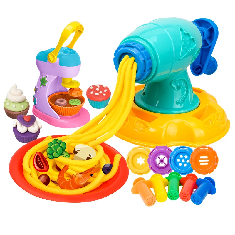 子供の粘土のおもちゃセーフカラー小麦粘土麺ケーキアイスクリームピザ医バーベキュー散髪 Playdough 金型セット モデリング粘土 Aliexpress