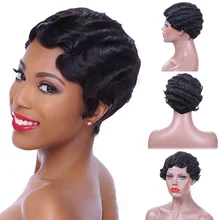 AIYEE для женщин Женский синтетический парик палец кудрявый парик косплей короткие парики Afr женщин Overwatch косплей парик 6 ''короткие кудрявые парики