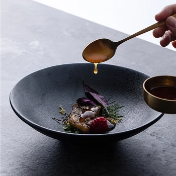 

Black color ceramic porcelain tableware, fruit salad, food bowl, noodle bowl ceramic bowl salad bowl porcelain bowls WJ11