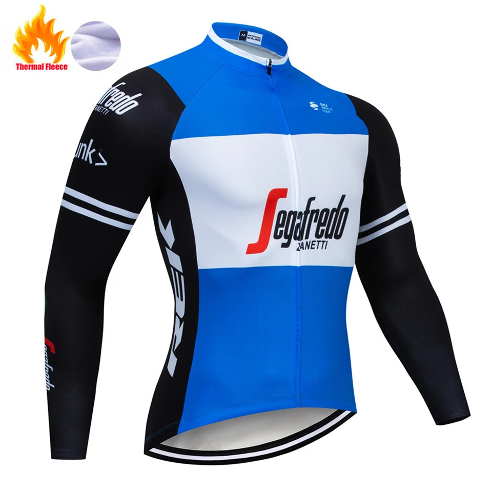 Fleece jersey Trekking Cycling Jersey Winter Long Sleeve Bike Clothes Thermal Fleece Roupa De Ciclismo Invierno Hombre MTB Bicycle Clothing - Color: Fleece jersey