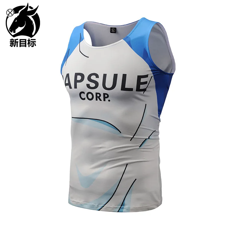 Foreign Trade Summer New Style Men'S Wear Muscle Anime Dragon Ball Trunks 3D Printed MEN'S Sports Vest