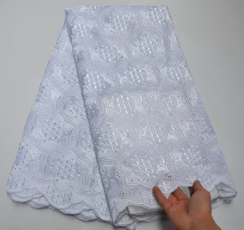 

New Arrivals Swiss Voile Lace In Switzerland High Quality African Dry Lace Fabric 100%Punch Holes Cotton Lace For Party Sew FC-9