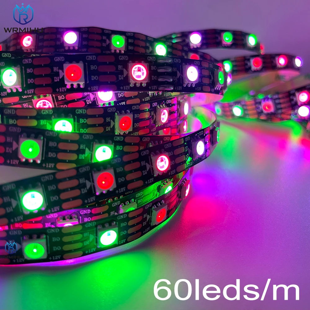 72leds/96leds/m WS2815 DC12V addressable full color RGB 5050 LED strip;IP20/IP65/IP67/BLACK  PCB - AliExpress