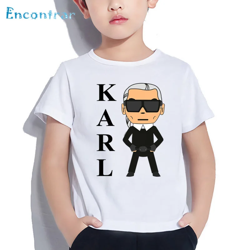 

Fashion Karl Cartoon Print Kids T shirt Children Funny Clothes Boy/Girl Summer Short Sleeve Baby T-shirt,HKP5297