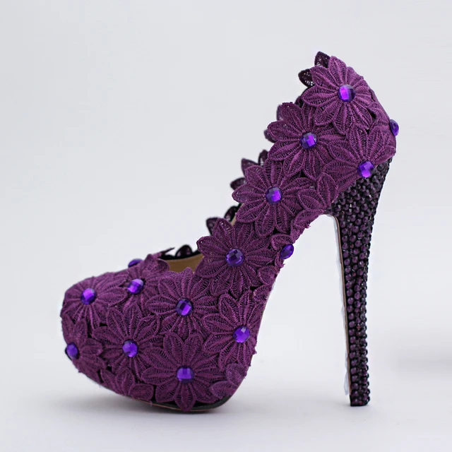 Eilyken Sexy Crystal High Heels Sandals Women Summer Party Prom Dress  Buckles Purple Pumps Stripper Female Shoes Size 41 - AliExpress