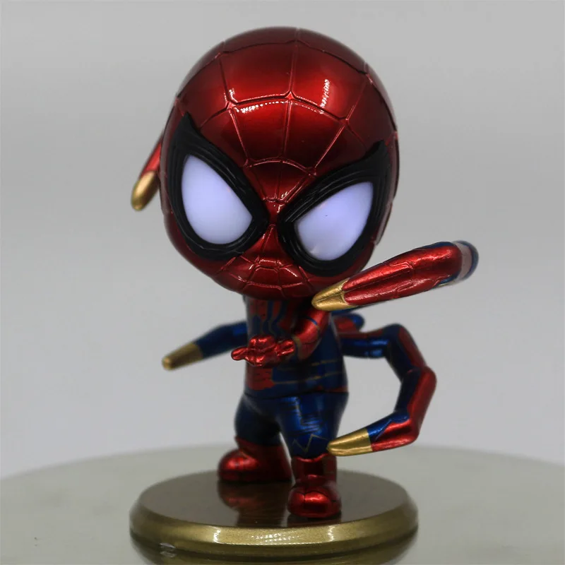 Marvel Hero Returns Ht Сияющий вращающийся автомобильный комплект для гаража с милым человеком-пауком, модель Cosbaby Decoration
