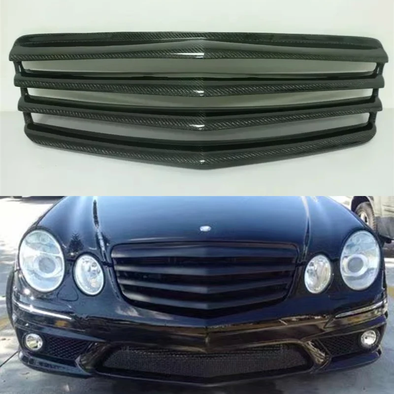 Use For Benz E-class W211 Racing Grills 2007--2009 Year E63 AMG Sedan Carbon Fibre Front Center Grill Cover Accessorie Body Kit |