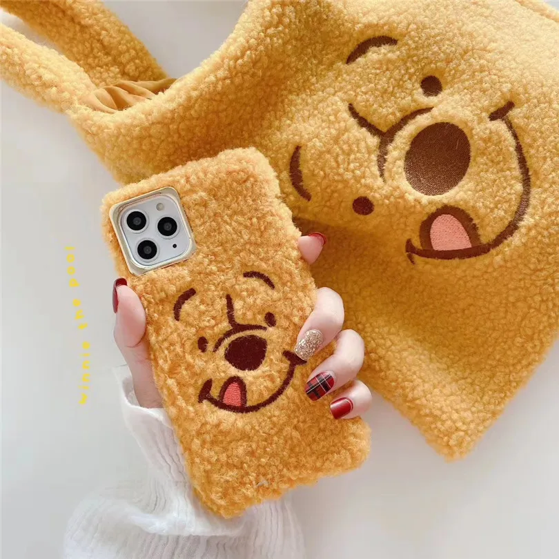 The Lovely Cartoon Cute Plush Case for iPhone 6 6S 7 8 Plus Cover for iPhone X XR XS 11 Pro Max Shockproof Protective Shell
