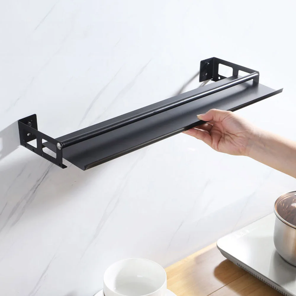 Kitchen Organizer Wall Mount Storage Rack Punch-free Metal Spice Jar Rack Cabinet Shelf Kitchen Storage Holder 5