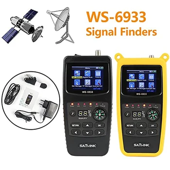 

Satlink WS 6933 HD Satellite Finder Battery FTA Flashlight LCD DVB S2 Digital Satellite Finder Signal Meter