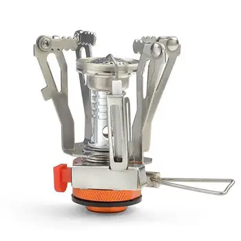 

Camping Burner Furnace Portable Foldable CNC Gas Stove Burner With Ignition Device On For Outdoor Camp Cooking Hiking Cooker