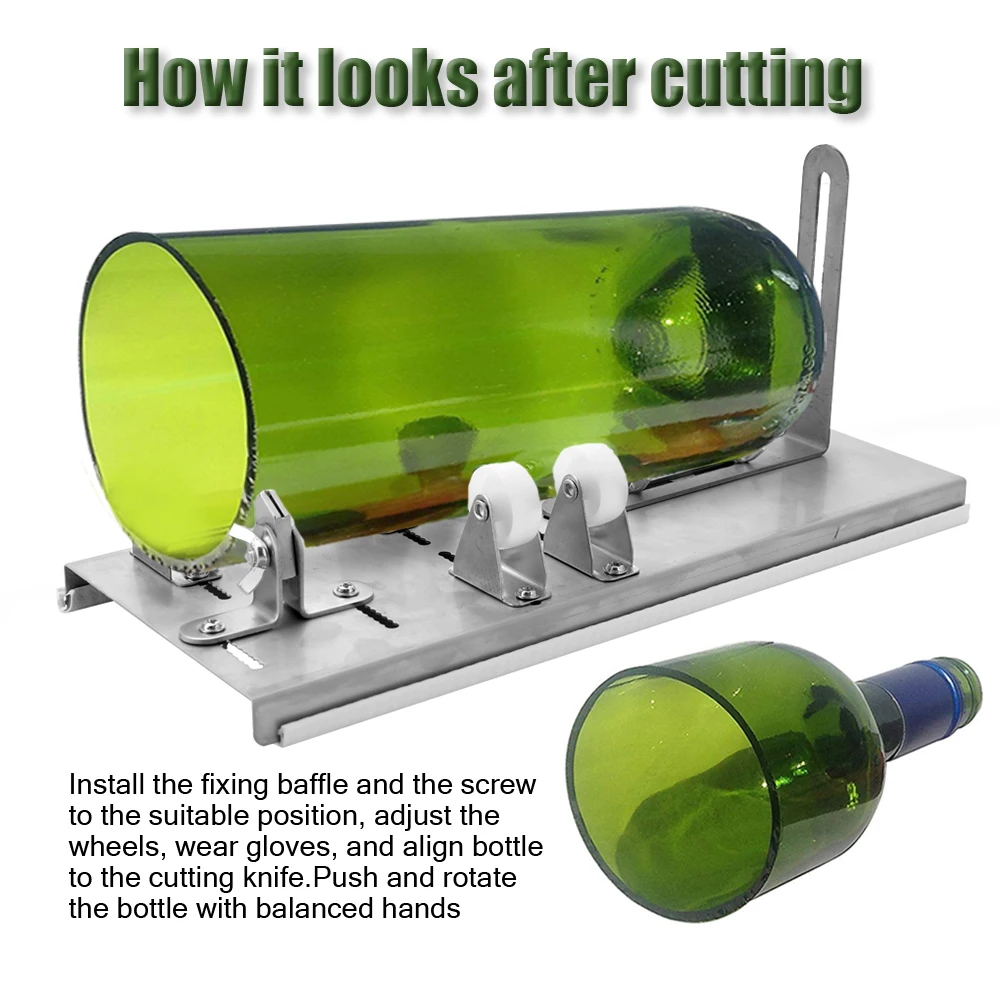 Household Creative DIY Glass Bottle Cutter Adjustable Metal Glassbottle Cutting Tool for Crafting Wine Bottles
