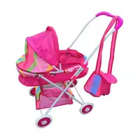 Simulation Doll Double Seat Trolley Girls Toy Children Foldable Hand Push Baby Stroller Pretend Play Doll Accessories 1