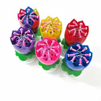 

Double Lotus Music Birthday Candle Blossom Rotating Lotus Candle Birthday Cake Candle