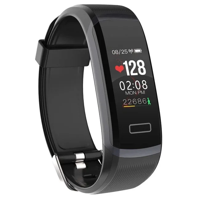 grey black Lerbyee GT101 смарт-трекер, измеритель уровня кислорода в крови и пульса, Bluetooth, умный Браслет, напоминание о звонках и SMS, спортивный фитнес-трекер - Цвет: grey black