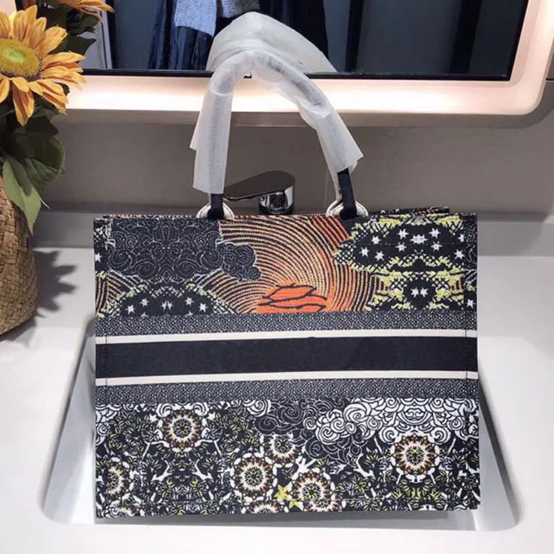 

Brand Women Canvas Tote Bag Floral Printed Large Capacity Shopping Bag for Women Designer Hand Bags