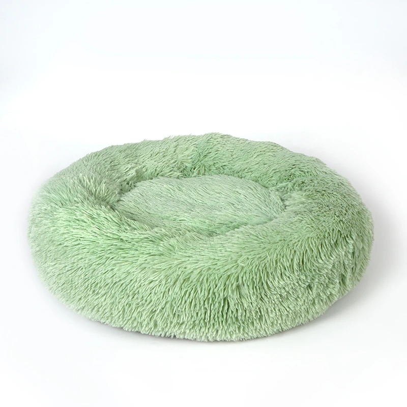 Супер мягкая плюшевая кровать для собаки Удобный складной питомник для животных Зимний теплый диван для подушки для щенков и щенков Моющаяся плюшевая кровать для питомца Корзина для сна с глубоким сном - Цвет: Avocado green