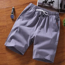 Mwxsd Casual Mens Cotton Shorts Outdoor Cotton Knee Length Shorts Summer Loose Elastic Waist Men Casual Shorts