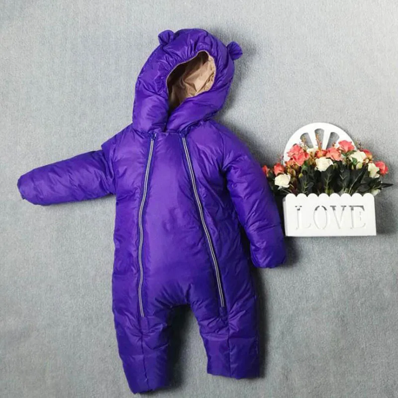 Зимний комбинезон для малышей; зимняя одежда с капюшоном; детские комбинезоны; 5 цветов; зимний комбинезон для мальчиков и девочек - Цвет: Color 1