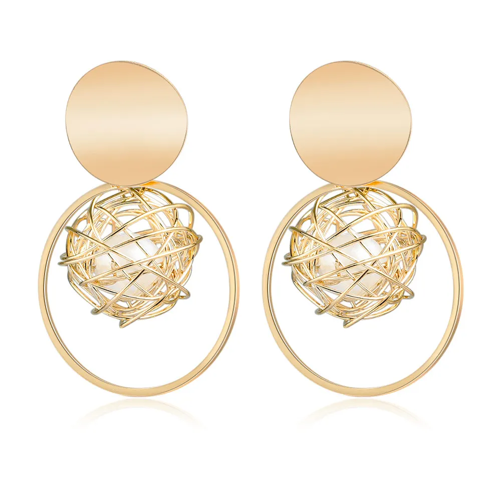 X& P Новые корейские серьги-капли в форме сердца для женщин Модные Винтажные геометрические акриловые Висячие серьги ювелирные изделия - Окраска металла: Gold 10