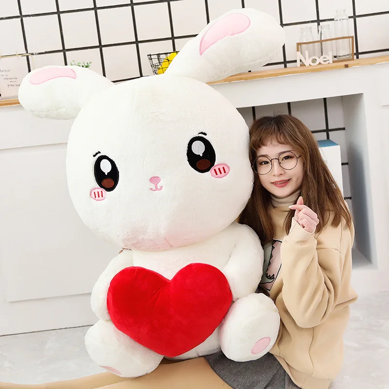 

Cute Smile Heart Rabbit Doll Plush Toy Rabbit Children Doll Valentine's Day Gift Send Girl'S