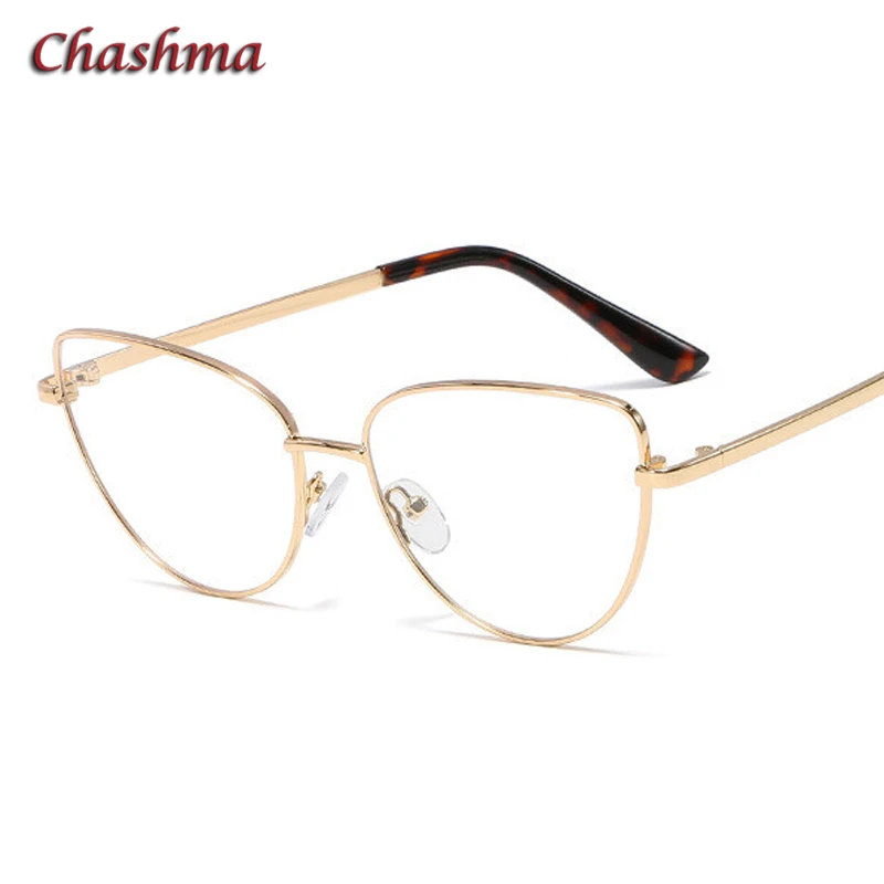 Chashma Fashion Optical Eyeglasses Pink Eyewear Women progressive prescription glasses lentes graduados - Цвет оправы: Gold