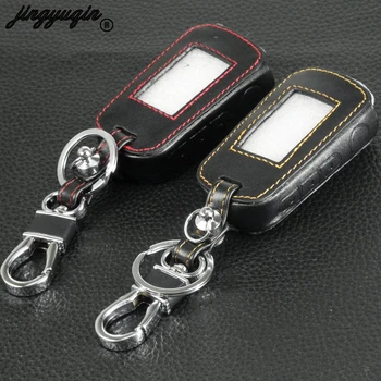 

jingyuqin 5ps/lot A92 Remote 3 Buttons Leather Case Cover For Starline A92/A94/V62/A62/A64 LCD Remote Two Way Car Alarm System