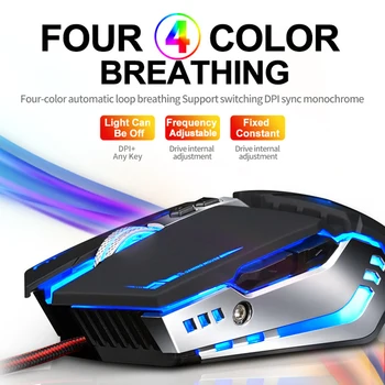 

V7 Programmable Gaming Mouse RGB Backlit Wired Ergonomic Mouse Backlight 3200 DPI for PUBG LOL FSP CF Gamers Windows PC