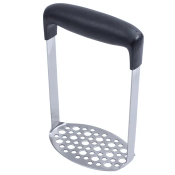 

Stainless Steel Potato Masher with Broad and Ergonomic Horizontal Handle – Fine-grid Mashing Plate for Smooth Mashed Potatoes, V