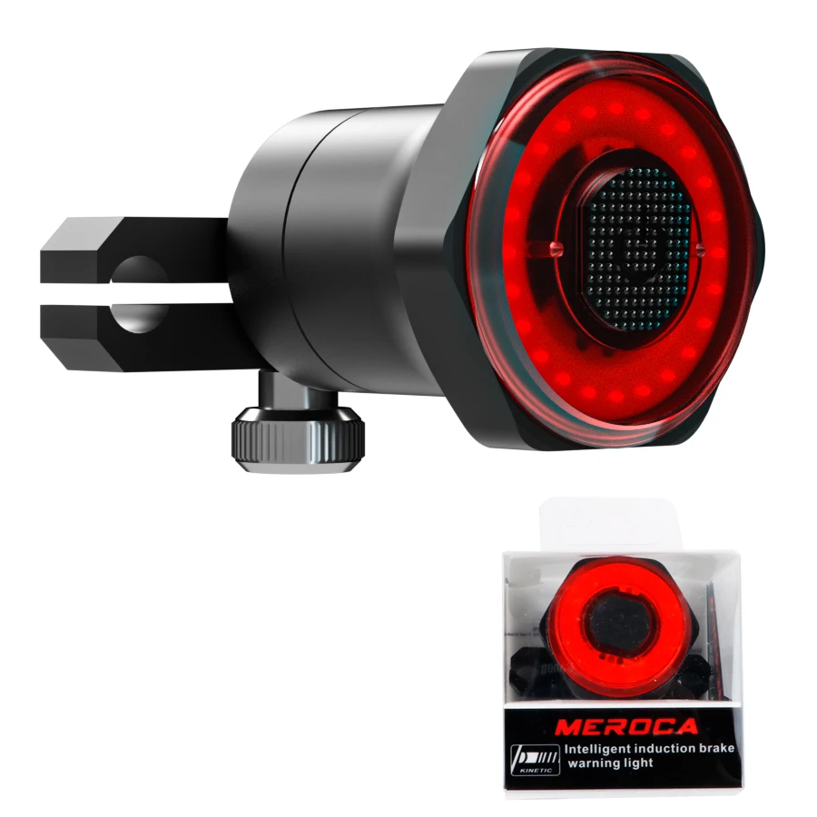 NEWBOLER Bicycle induction Taillight Auto-Start/Stop MTB Bike LED Light Waterproof Cycling Rear Lights USB Charge 24h Work Time
