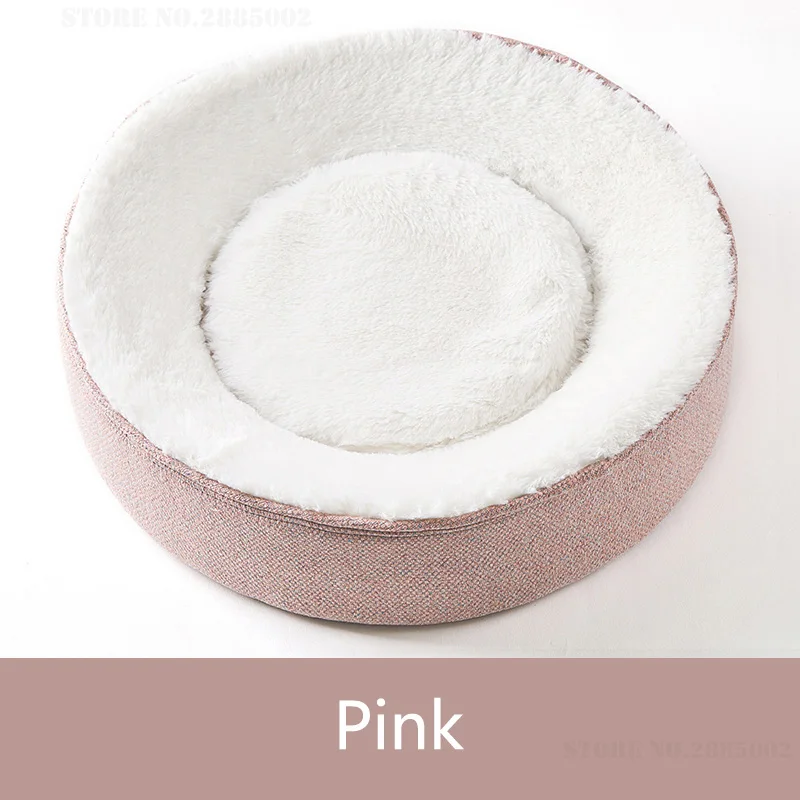 Xiaomi Youpin PETKIT кровать для кошки глубокого сна зимний теплый сезоны Универсальный питомник съемная и моющаяся маленькая плюшевая собака кровать - Цвет: Pink