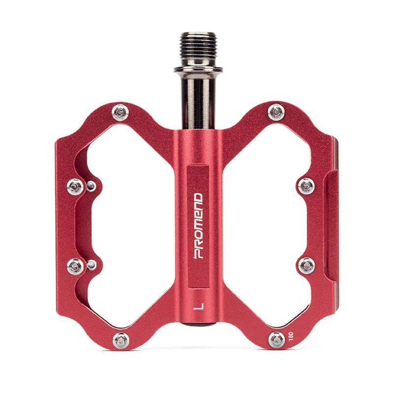 Red PROMEND высококачественные педали для горного велосипеда Нескользящие высокопрочные велосипедные педали запчасти сверхлегкие 3 педали с подшипником - Цвет: Red